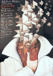 Polnische Plakatkunst Gorowski, Mieczyslaw 100. Jubilum der Theaterpremiere von Dziady (Totenfeier)