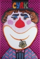 Circus Clown with flower polish circus poster